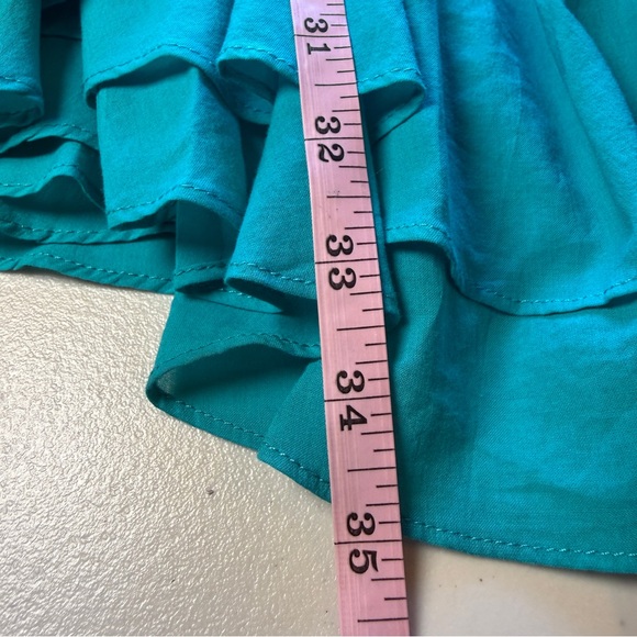 NWOT Susana Monaco Sleeveless Babydoll Dress St Tropez Teal Cotton Pockets L - Picture 6 of 9